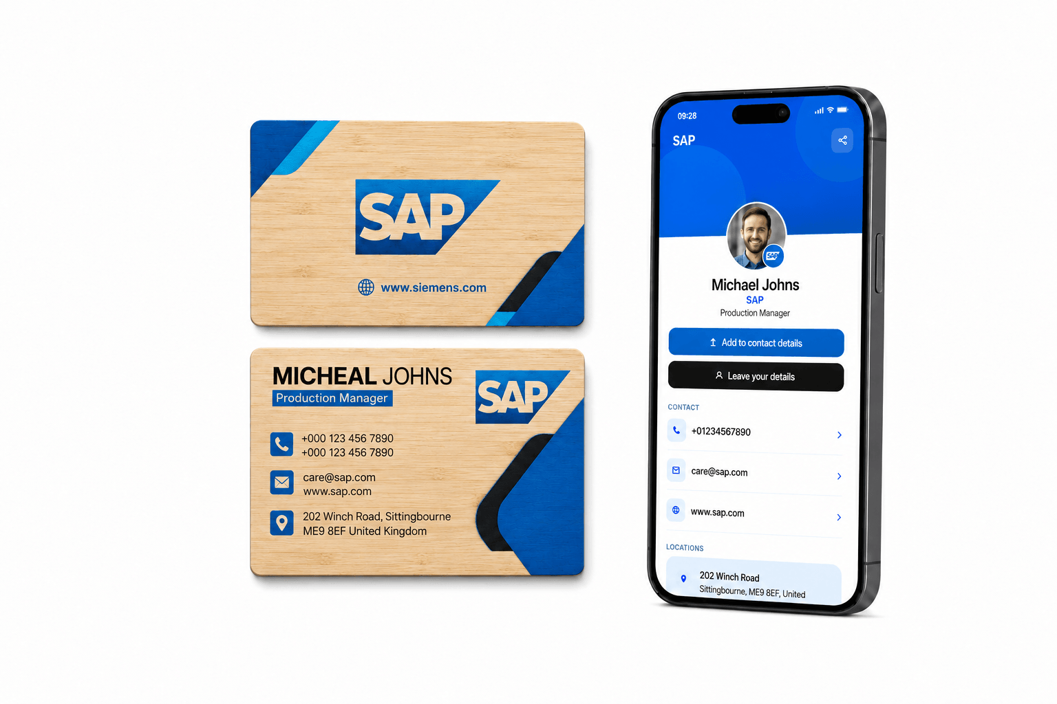 NFC visitekaart Bamboe – Eigen ontwerp
