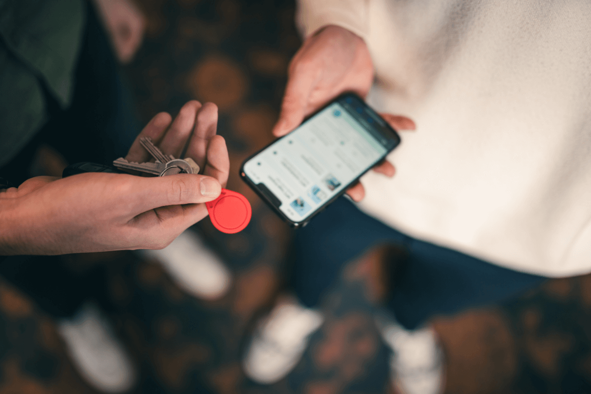 NFC tag aan sleutelbos