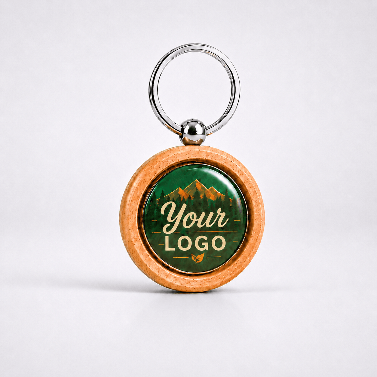 NFC Sleutelhanger Hout Rond Eigen Design