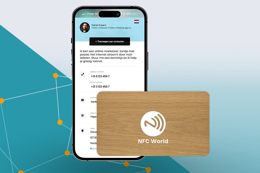 NFC visitekaart Hout – Eigen design